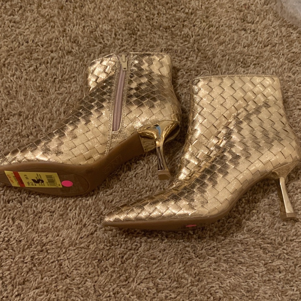 INC International Concepts Gold Ankle Booties